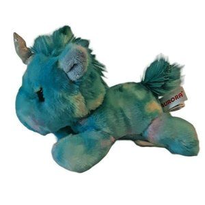 Tie Dye Unicorn Plush Stuffed Animal Aurora Aqua
